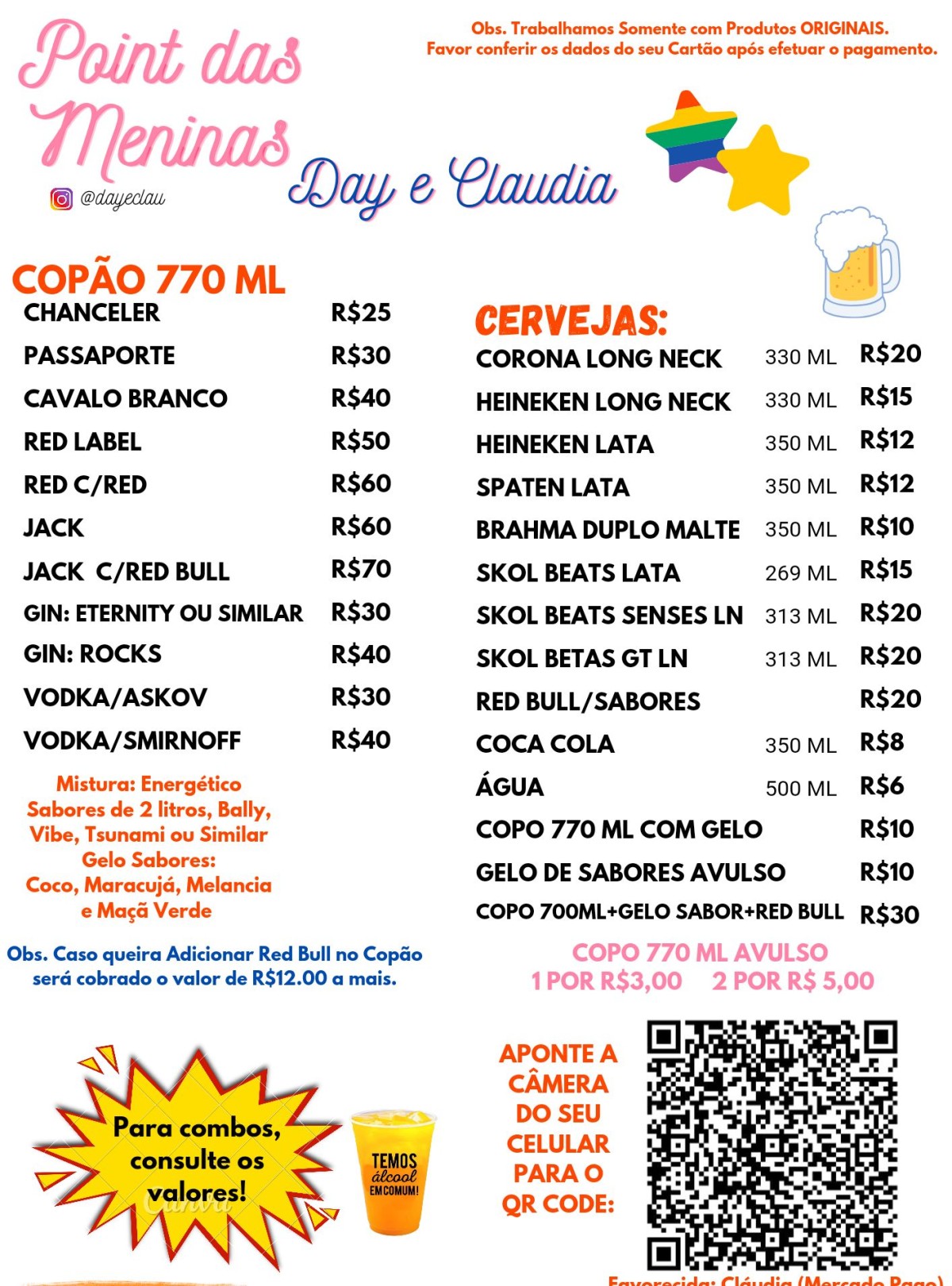 Fazer o cardápio do seu estabelecimento!