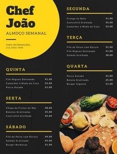 Posso Fazer seu Cardápio hoje!