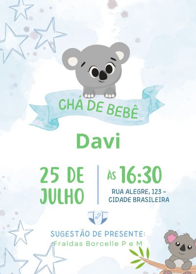 Irei criar para você um lindo  convite 