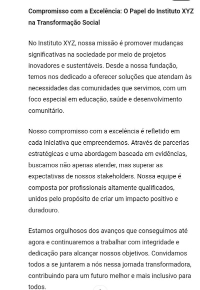 Irei criar um artigo de 500 palavras sobre redação institucional