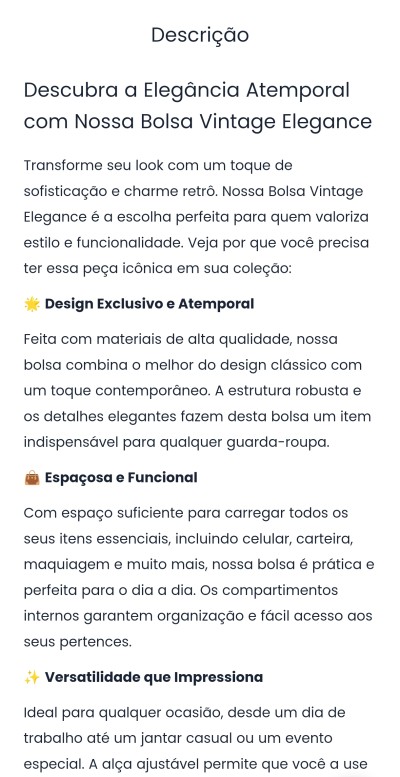 Irei criar uma descrição de produtos, 300 palavra por R$ 30,00.
