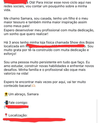 Irei escrever textos para suas postagens nas redes sociais.