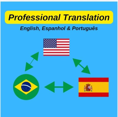 Eu vou traduzir entre português, inglês e espanhol em até 24 horas
